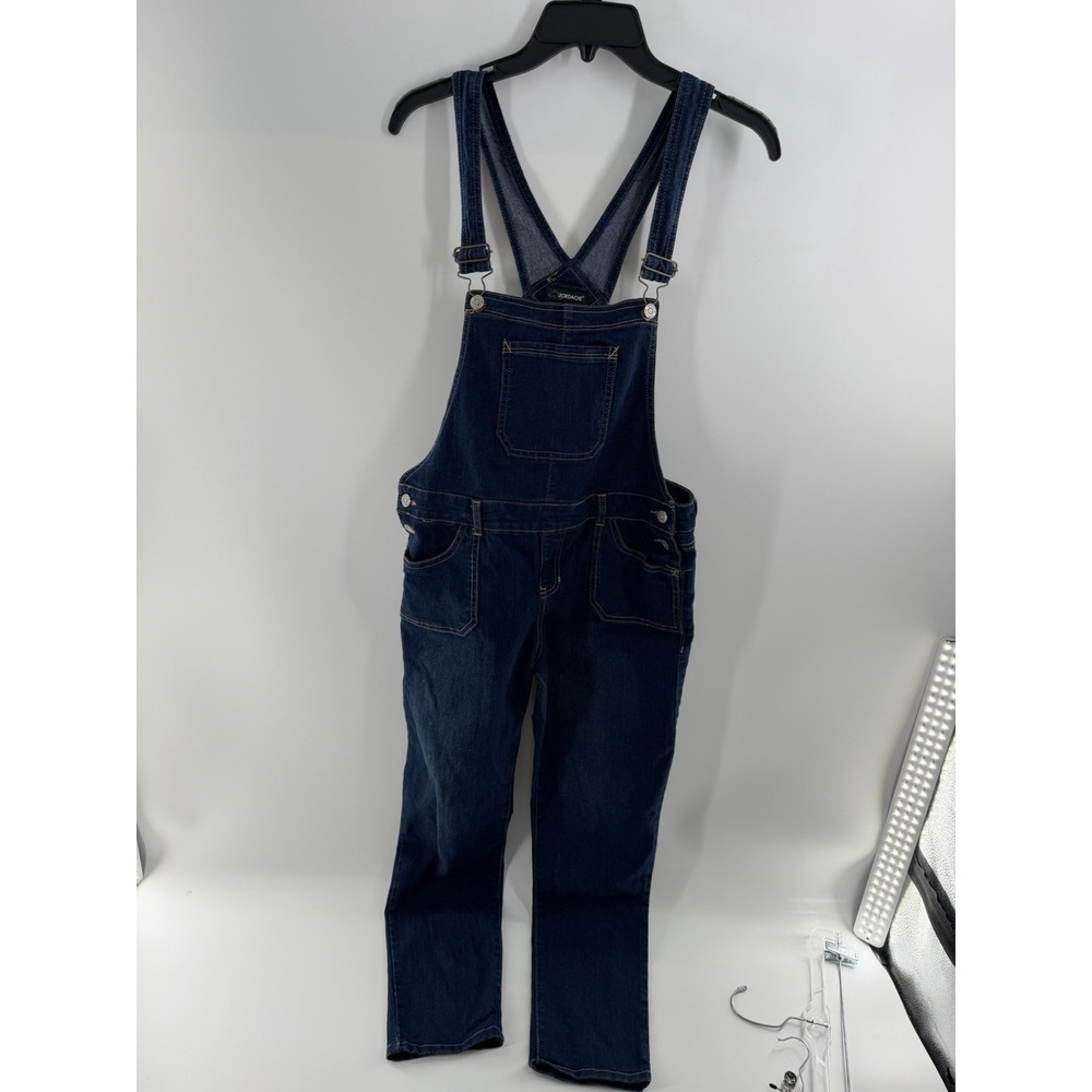 Jordache Youth Girls Blue Denim Overall Bibs Y2K 90s Retro Large 16